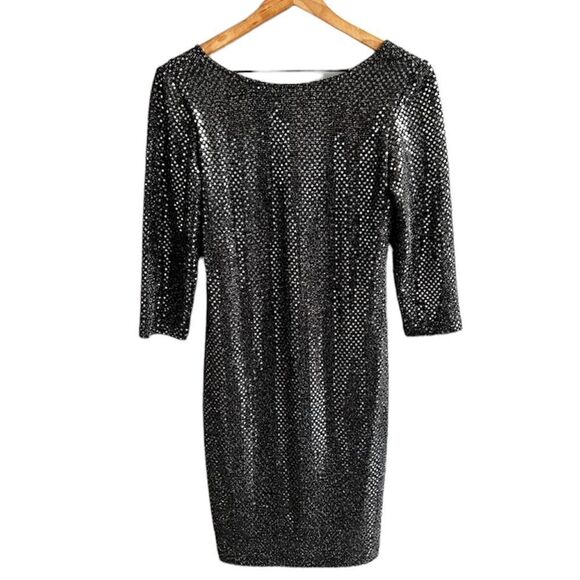 RN Studio by Ronni Nicole Sequin Cocktail Dress 3/4 Length Long Sleeve Size 4 - Picture 1 of 13